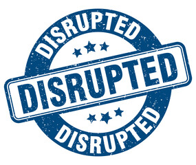 disrupted stamp. disrupted label. round grunge sign