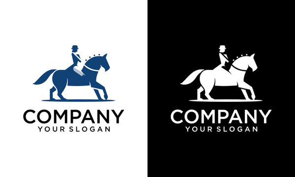 Horseman logo template symbol for business/hobbies. Horse racing logo