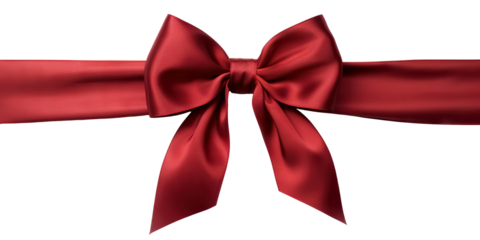 Red ribbon and bow, cut out