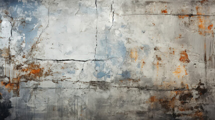 Cracked gray concrete texture closeup background. Rough old building wall. Generative AI
