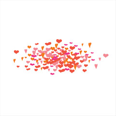 Vector edging, ribbon, border from hearts. Hand-drawn romantic pattern. Valentine's Day. Banner template. Vector illustration.