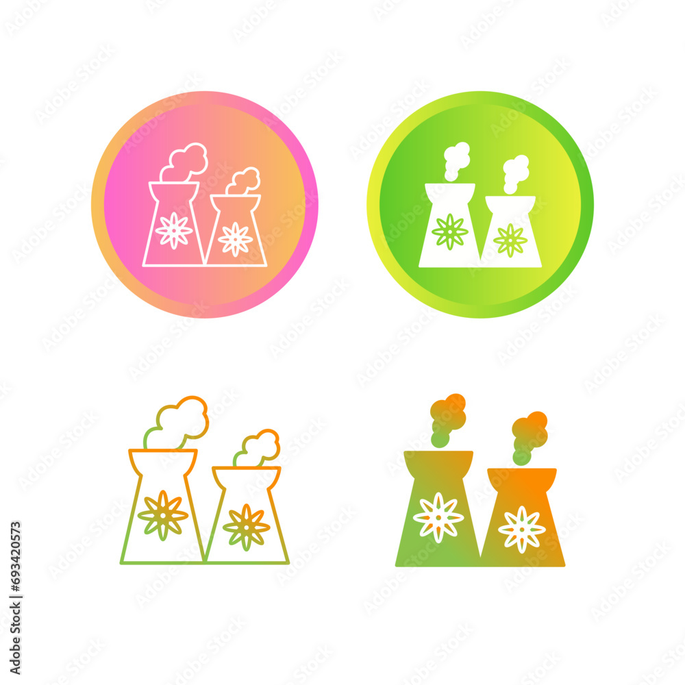 Poster nuclear plant vector icon