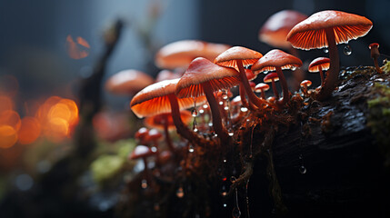 Closeup view of mushroom. - obrazy, fototapety, plakaty