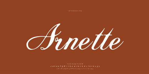 Abstract Fashion font alphabet. Minimal modern urban fonts for logo, brand etc. Typography Calligraphy typeface uppercase lowercase and number. vector illustration
