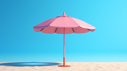 Pink Parasol Beach Umbrella Sunshade Protection Summer