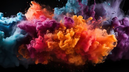 Fototapeta na wymiar colorful explosion black background