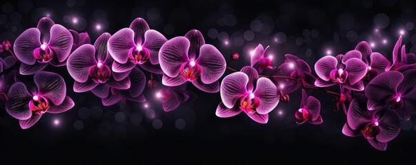 Glowing orchid black grainy gradient background