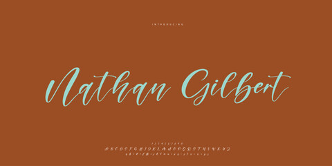 Abstract Fashion font alphabet. Minimal modern urban fonts for logo, brand etc. Typography Calligraphy typeface uppercase lowercase and number. vector illustration
