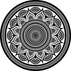 Beautiful floral pattern mandala art isolated on a white background, decoration element for meditation poster, yoga, banner, henna, invitation, cover page, design element mandala art, vector art