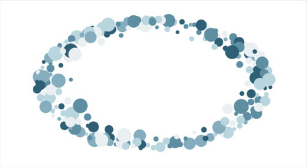 Bubbles pattern Frame Blue banner web. Colored Background. Vector illustration.