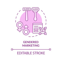 2D editable pink gendered marketing icon, isolated monochromatic vector, thin line illustration representing pink tax.