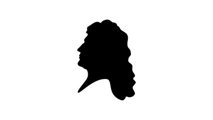 Moliere, black isolated silhouette