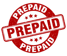 prepaid stamp. prepaid label. round grunge sign