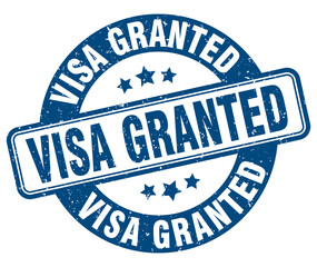 visa granted stamp. visa granted label. round grunge sign