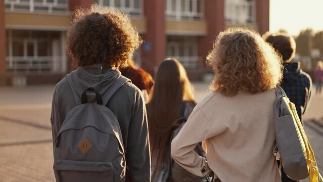 Students walking to the school