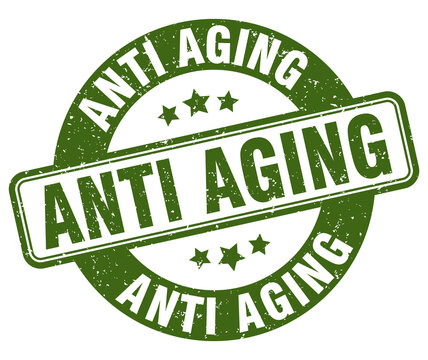 anti aging stamp. anti aging label. round grunge sign
