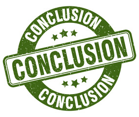 conclusion stamp. conclusion label. round grunge sign