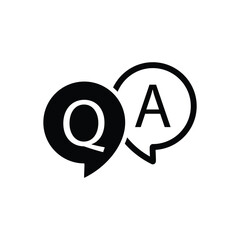 qa q a icon vector faq sign ask answer icon