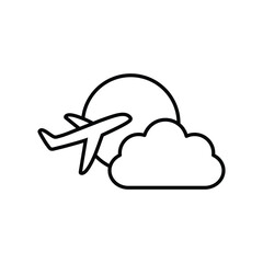 travel icon airlines logo vector plane cloud sun  moon icon 