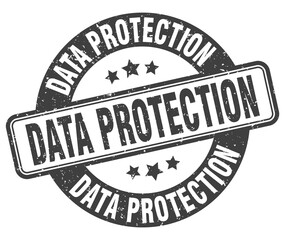 data protection stamp. data protection label. round grunge sign