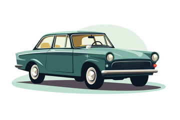 Obraz premium Vector of a soviet russian vintage car. Retro car poster