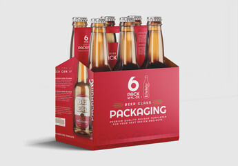 Six Pack Beer Bottle Mockup