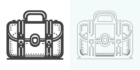 Office bag icon. briefcase icon, office bag icon, shopping bag icon, vector line art, and outline office bags. fice business equipment travel journey meeting