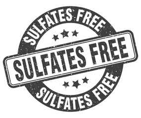 sulfates free stamp. sulfates free label. round grunge sign