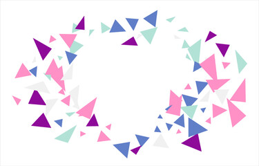 Frame of colored triangles abstract geometric pattern. Can be used as poster, banner, border, background, wallpaper, card, print, web. Vector illustration.