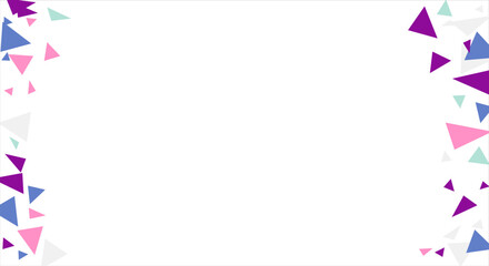 Frame of colored triangles abstract geometric pattern. Can be used as poster, banner, border, background, wallpaper, card, print, web. Vector illustration.