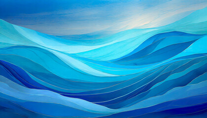 Background image inspired by blue sea waves - obrazy, fototapety, plakaty