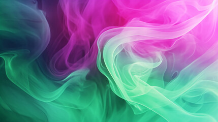 Fototapeta premium Abstract green and purple steam or smoke cloud, background wallpaper