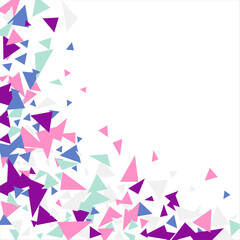 Colored triangles abstract geometric pattern with. Can be used as poster, banner, border, background, wallpaper, card, print, web. Vector illustration