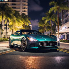 Luxury car in Miami.