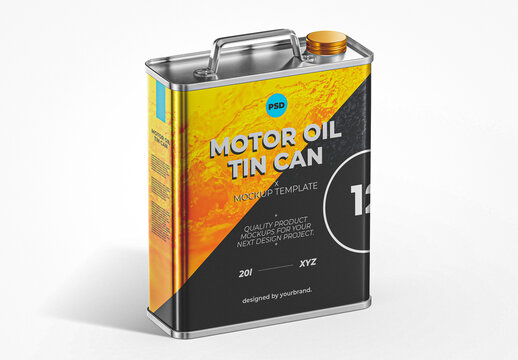 Motor Oil Tin Can Mockup