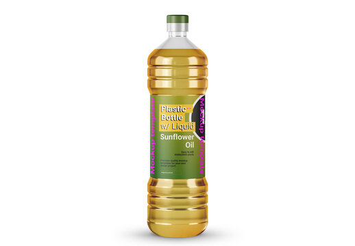 Transparent Plastic Bottle Mockup