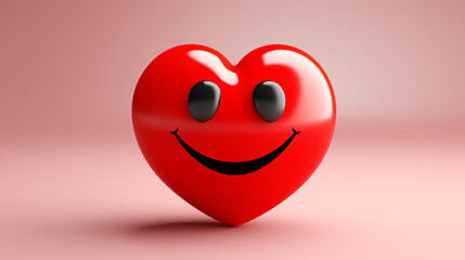 Smile face with heart icon massage - obrazy, fototapety, plakaty
