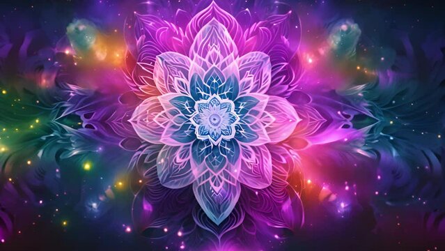 3D kaleidoscope mandala abstract background of trippy art psychedelic trance to open third eye with visuals energy chakra futuristic audiovisual vj seamless loop psychedelic moving energy background