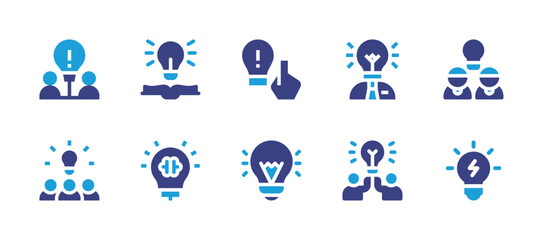 Idea icon set. Duotone color. Vector illustration. Containing idea, intelligence, partner.