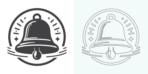 Christmas Bell Icon. Christmas Bell Icon. Notification bell icon for incoming inbox messages. Vector ringing bell and notification number sign for alarm clock and smartphone application alert