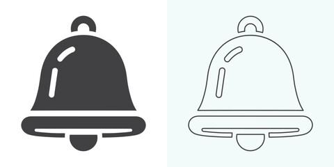 Christmas Bell Icon. Christmas Bell Icon. Notification bell icon for incoming inbox messages. Vector ringing bell and notification number sign for alarm clock and smartphone application alert