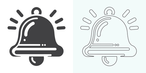 Christmas Bell Icon. Christmas Bell Icon. Notification bell icon for incoming inbox messages. Vector ringing bell and notification number sign for alarm clock and smartphone application alert