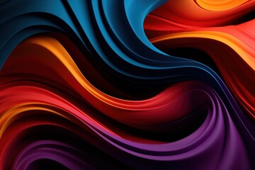 Vibrant color gradient abstract pattern on black background