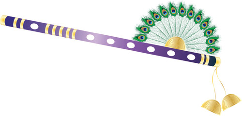 Lord Krishna Flute peacock feather Bansuri © namrata