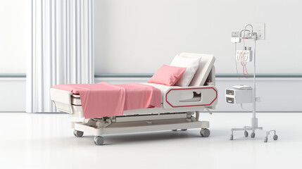 White Hospital Bed Nursing Medical Recovery Care