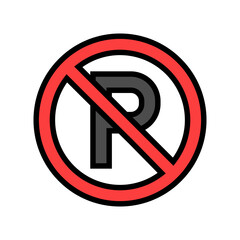 no parking color icon vector. no parking sign. isolated symbol illustration