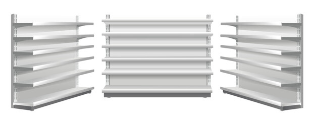 3 Front view on Supermarket 1 is front view Product shelves counter design © Hamza