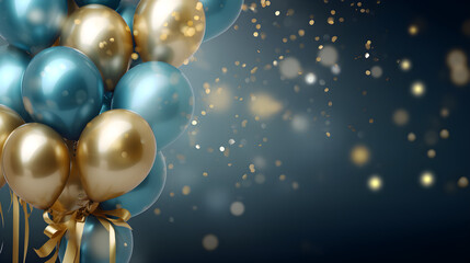 Festive background with balloons for the holiday - obrazy, fototapety, plakaty