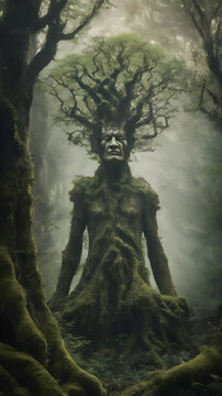 Magical mythology the tree fearful spirit creature monster