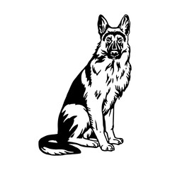 Funny German Shepherd - Dog Breed, Funny dog Vector File, detailed vector